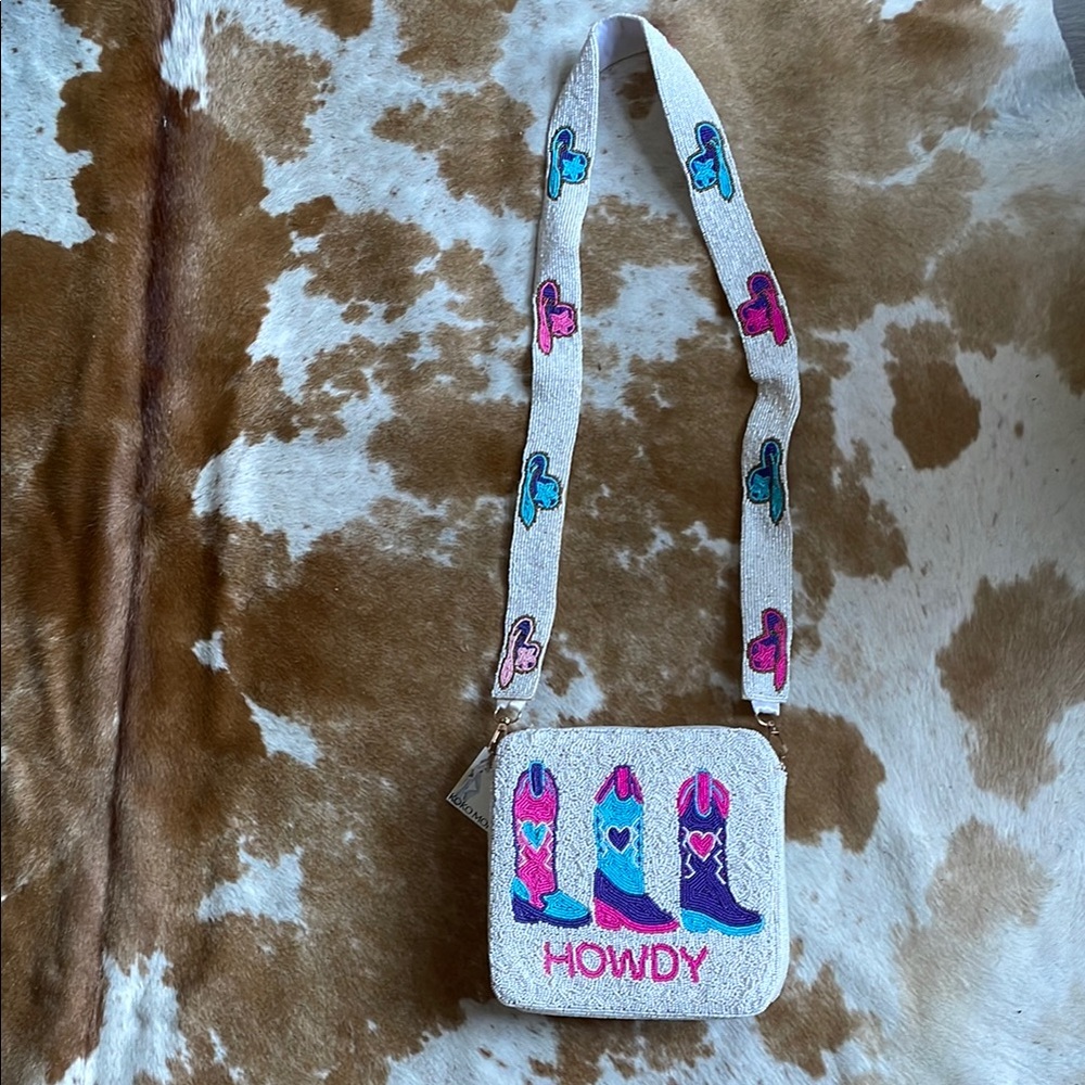 Howdy Boots Beaded Handbag
